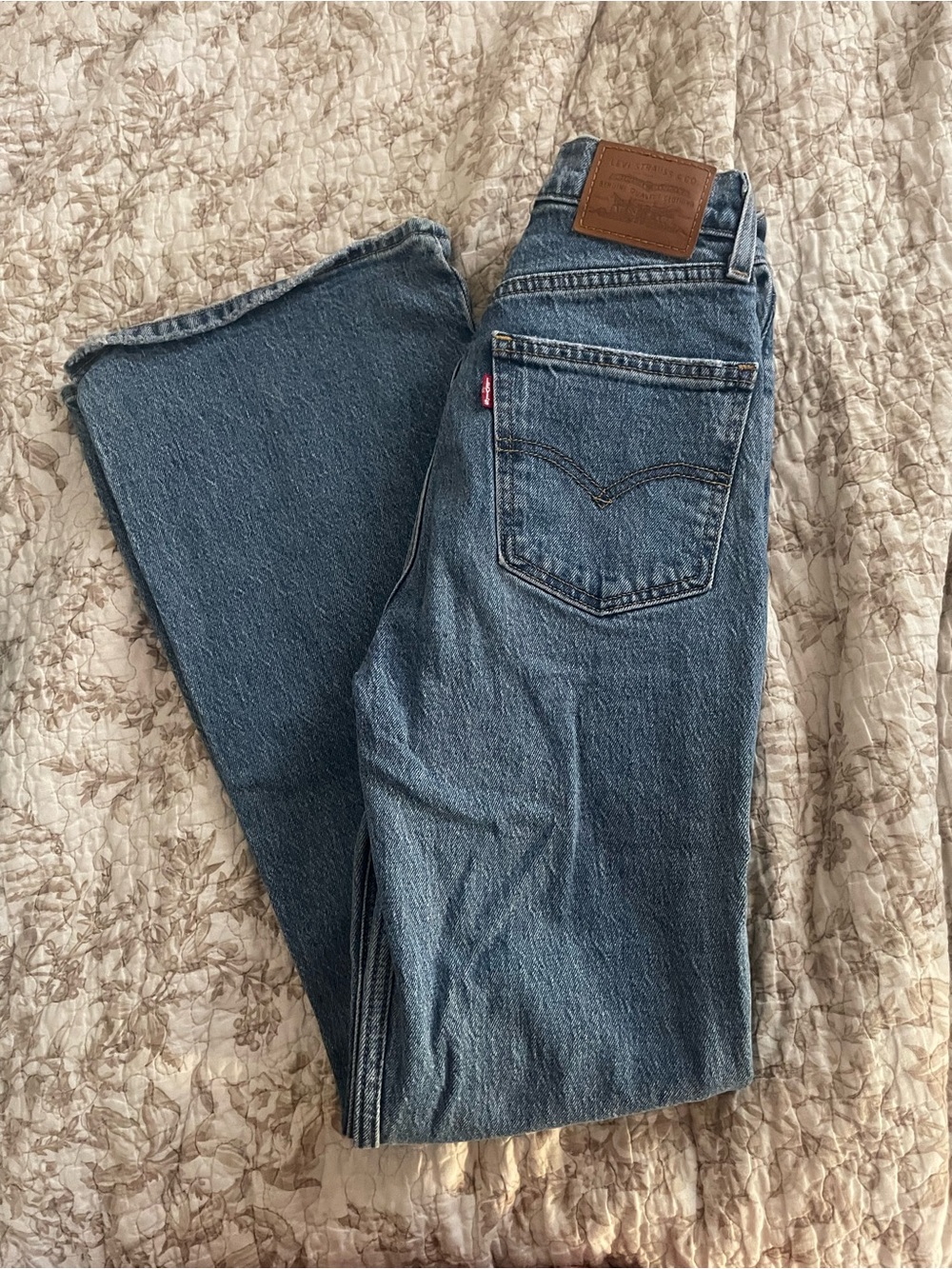Levi's Medium Wash Blue High Rise Flare